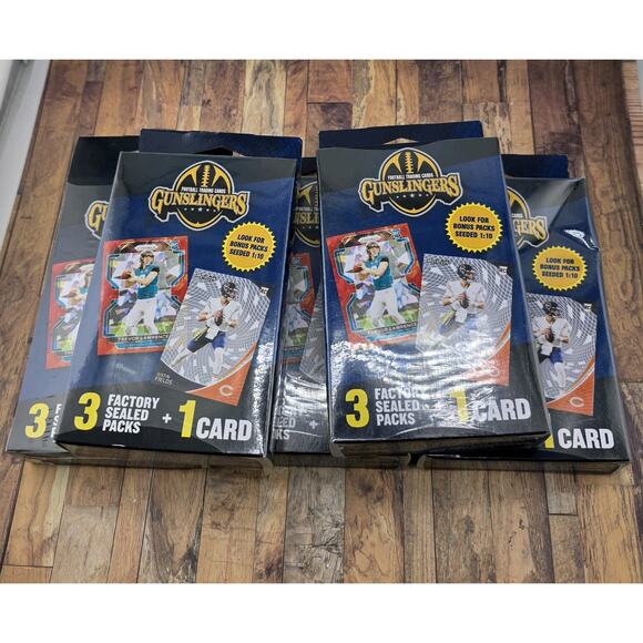 5 Boxes of GUNSLINGERS Football Trading Cards 3 Sealed Packs +1 Card 1:10 SEALED - Picture 1 of 3